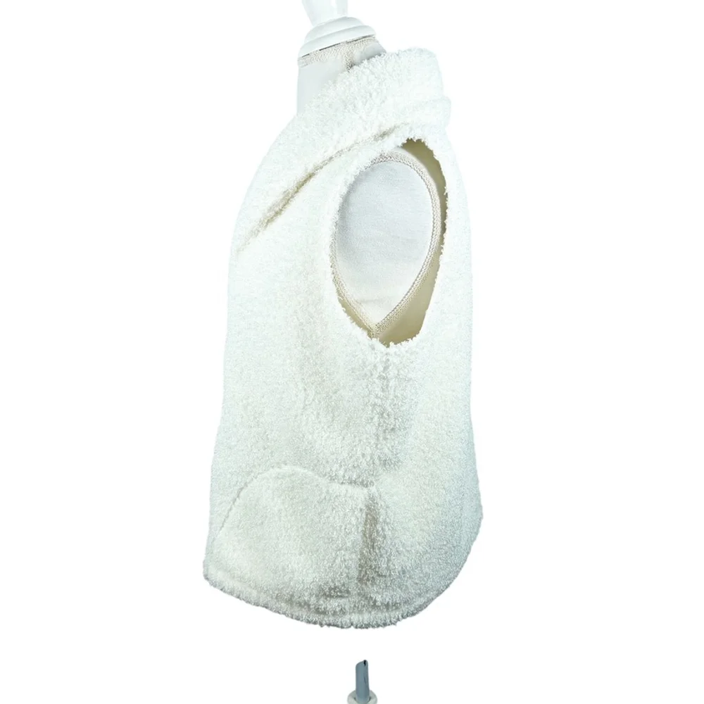 J. Jill Sherpa Vest Cream Ivory Teddy Fleece Full Zip Cozy Chic Jacket Size L